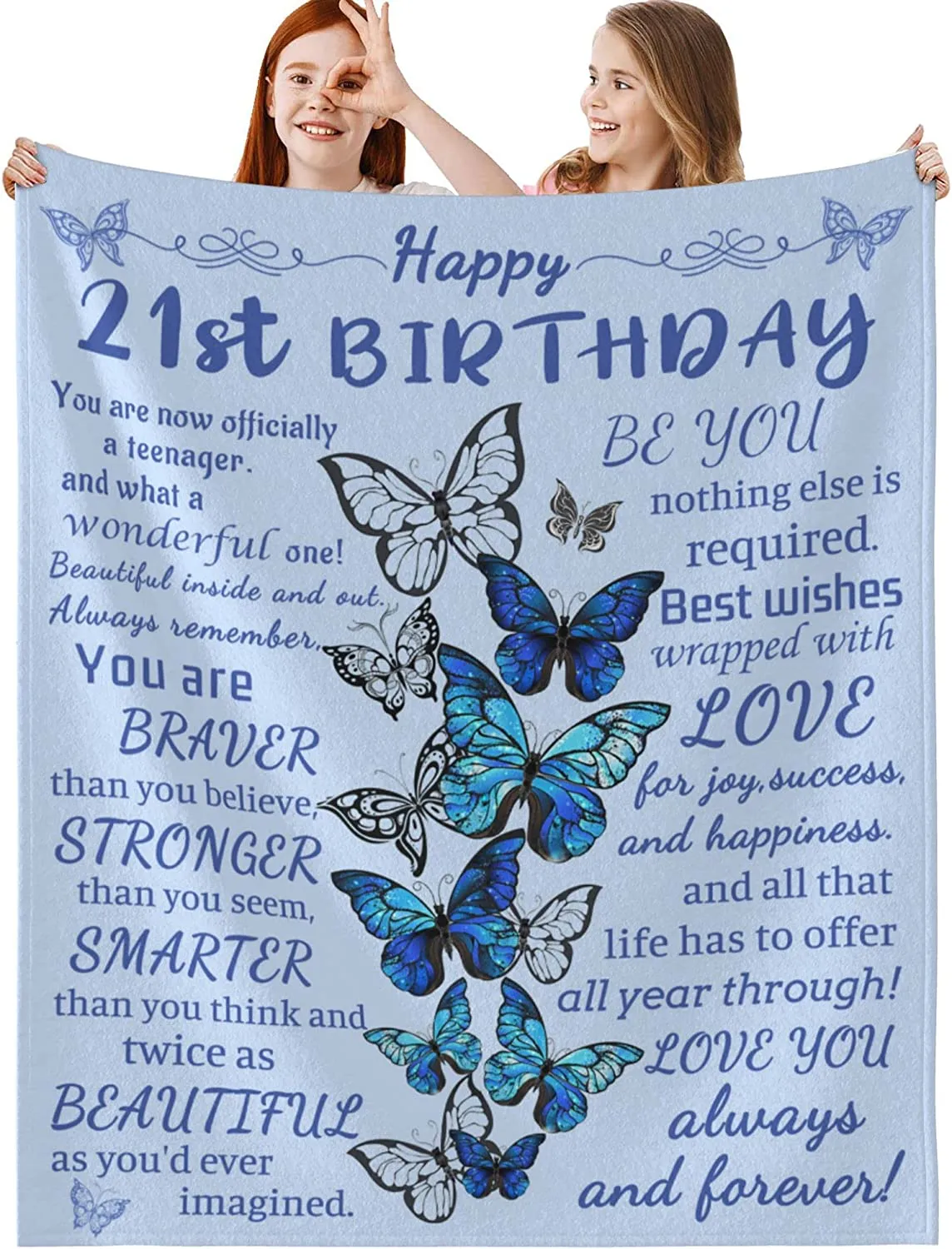 21st Birthday Blanket Gifts for Her Daughter, Happy 21st Birthday Decorations for Her Women Daughter