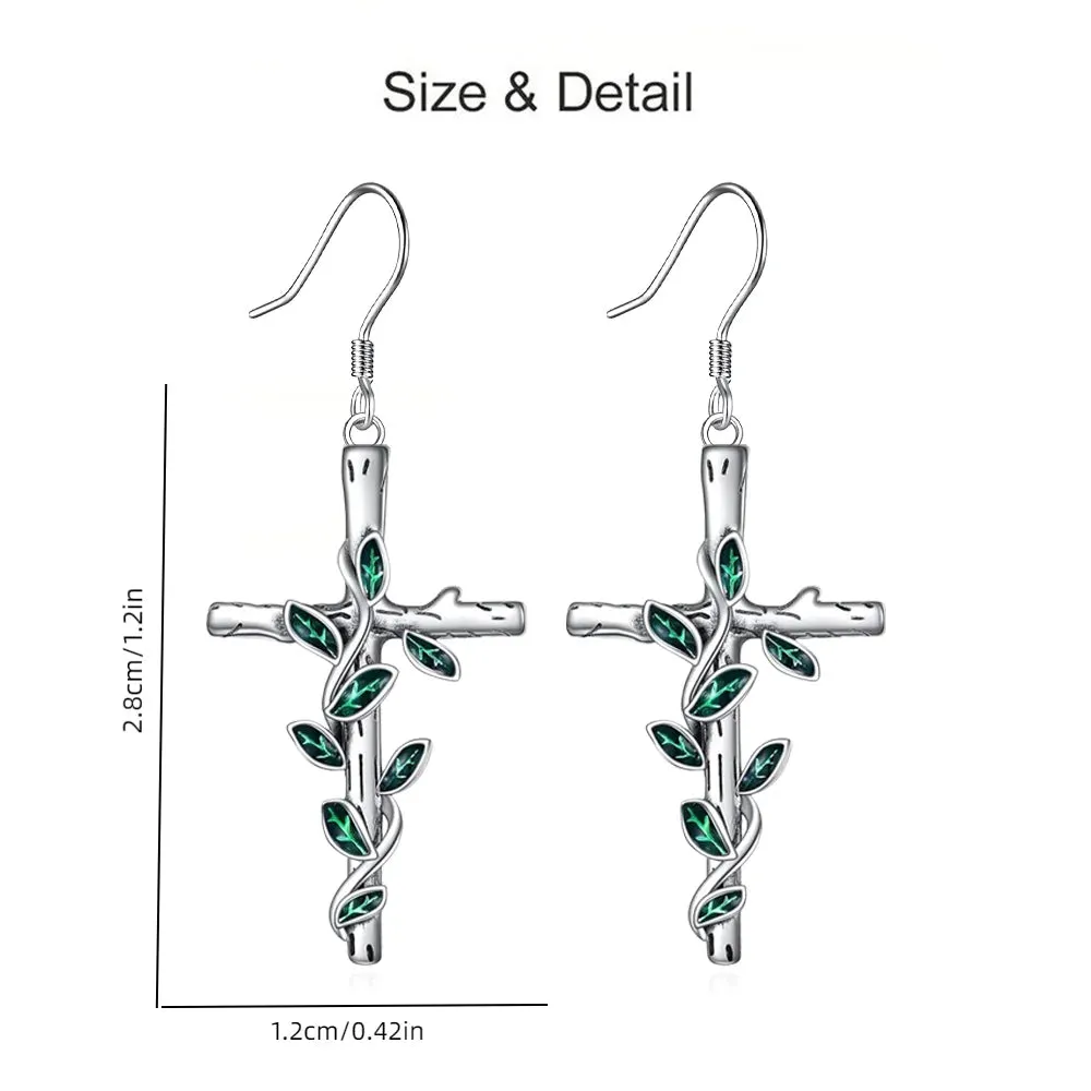 3pcs Cross Necklace and Earring Set