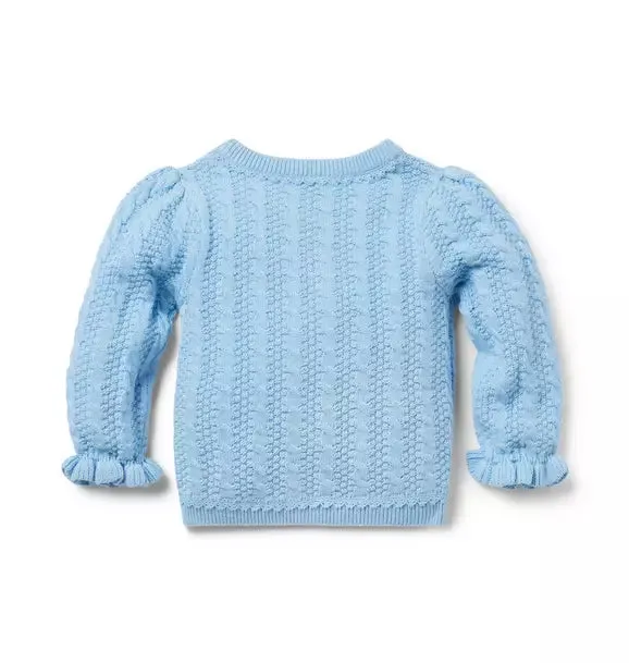 Baby Cable Knit Cardigan - Soft Blue
