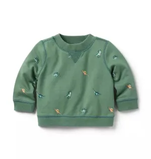 Baby Dinosaur French Terry Sweatshirt - Dark Sage Dinosaur