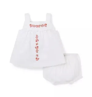 Baby Embroidered Floral Matching Set