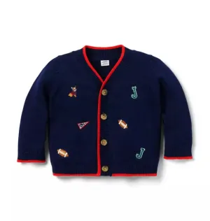 Baby Embroidered Varsity Cardigan - Merchant Marine