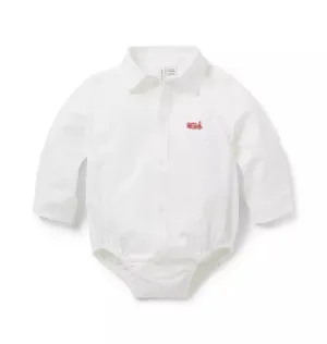 Baby Train Oxford Shirt - Jet Ivory