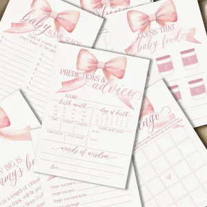 Bow Baby Shower Games - Free Baby Shower Digital Download