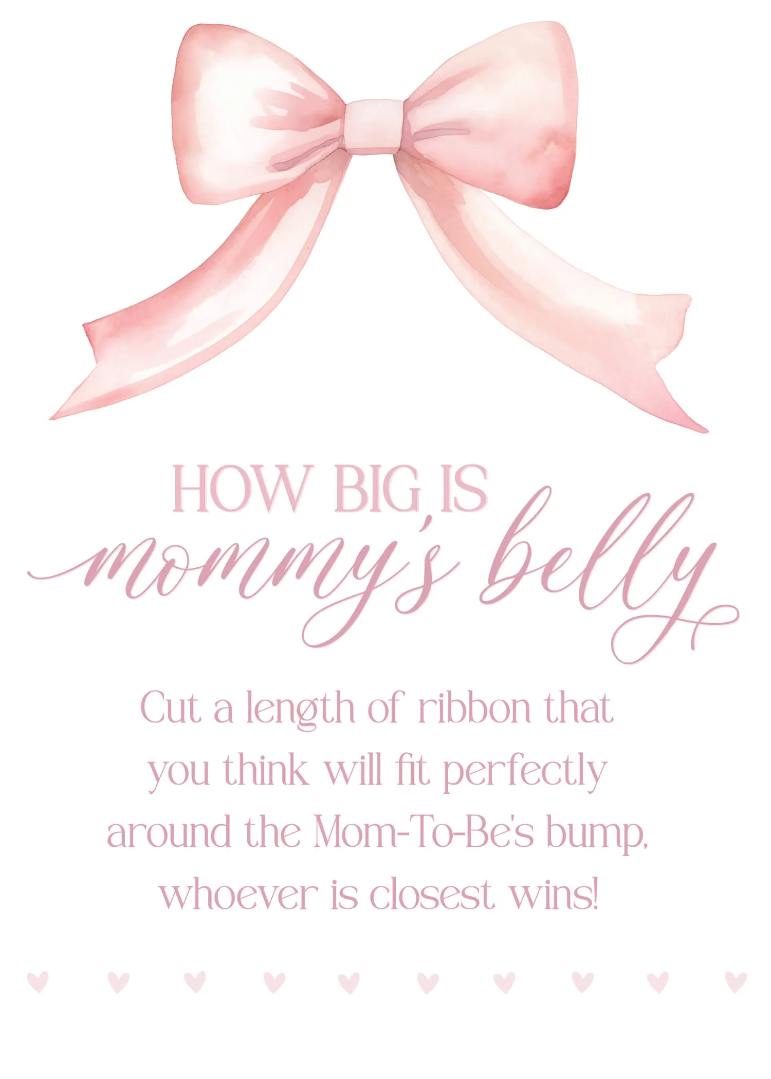 Bow Baby Shower Games - Free Baby Shower Digital Download