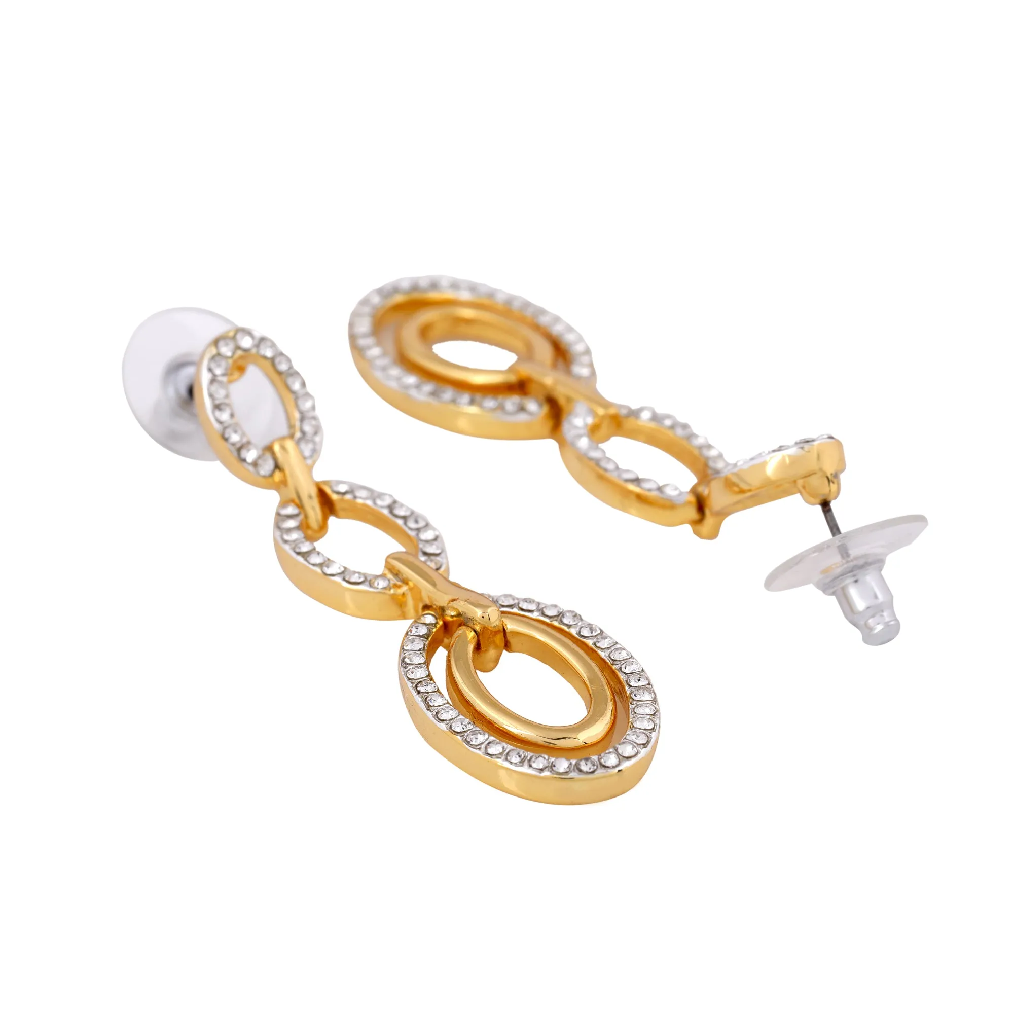 Estele - Opal Hoop Y Shaped Diamante Necklace Set