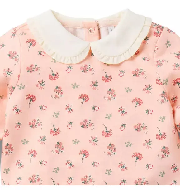 Floral Baby Collard Sweatshirt - Pale Pink Floral