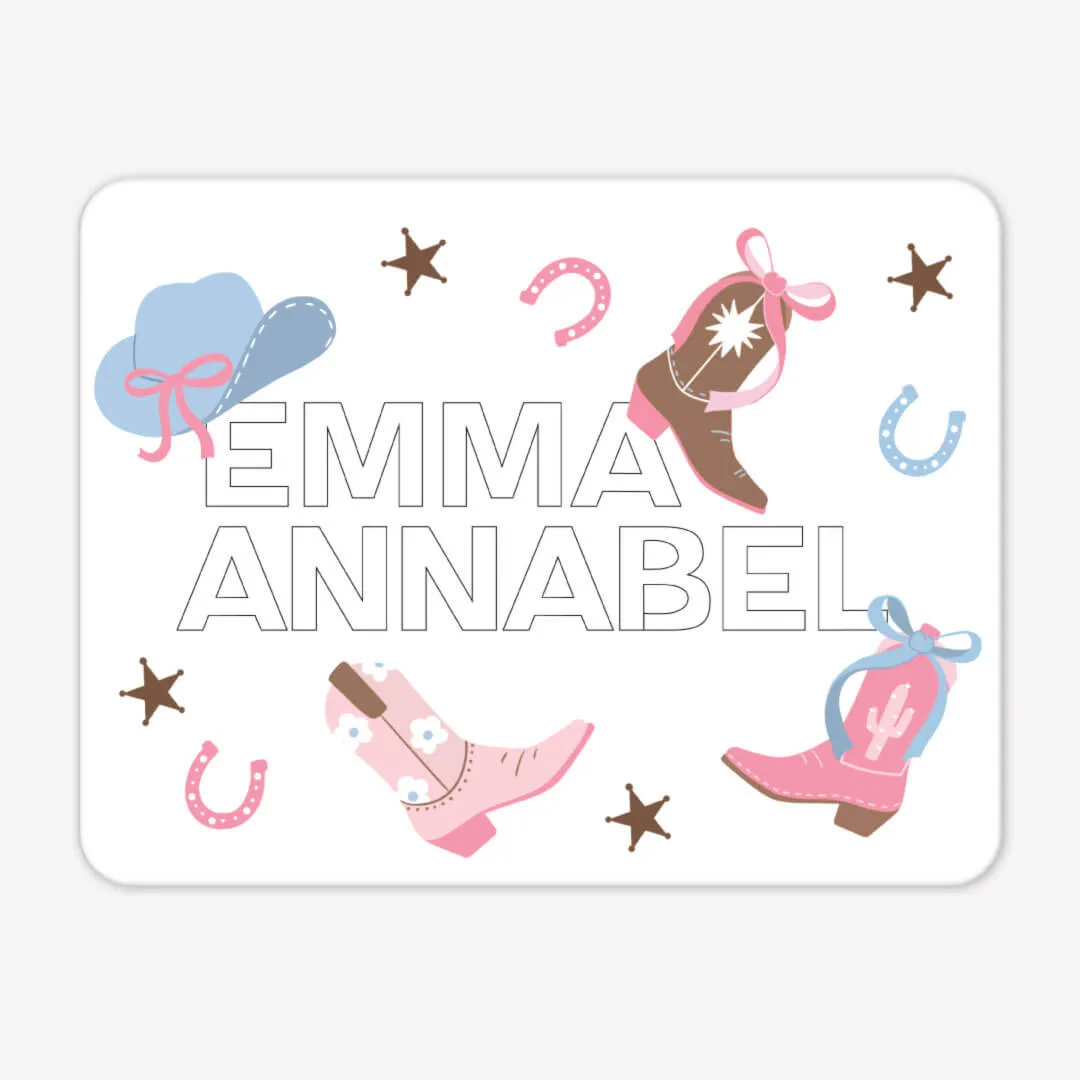 Kids Personalized Whiteboard | Boot Scootin'