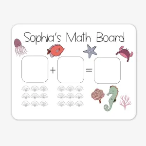 Kids Personalized Whiteboard | Coral Reef Math