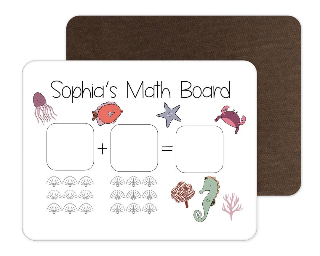 Kids Personalized Whiteboard | Coral Reef Math