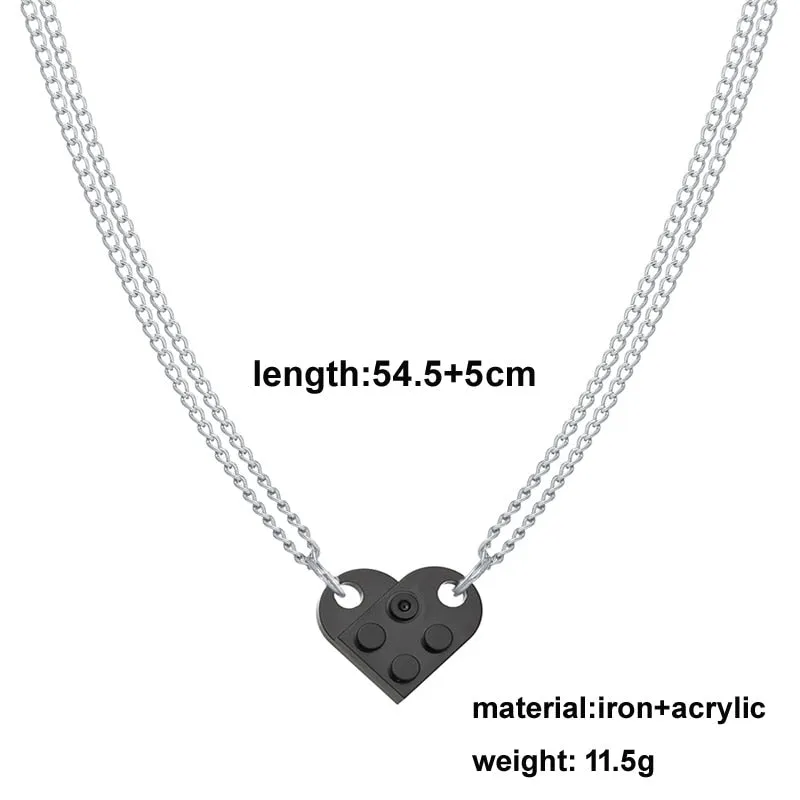 Lego Brick Heart Necklace