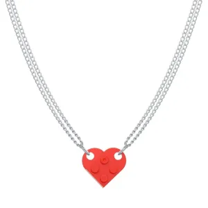 Lego Brick Heart Necklace
