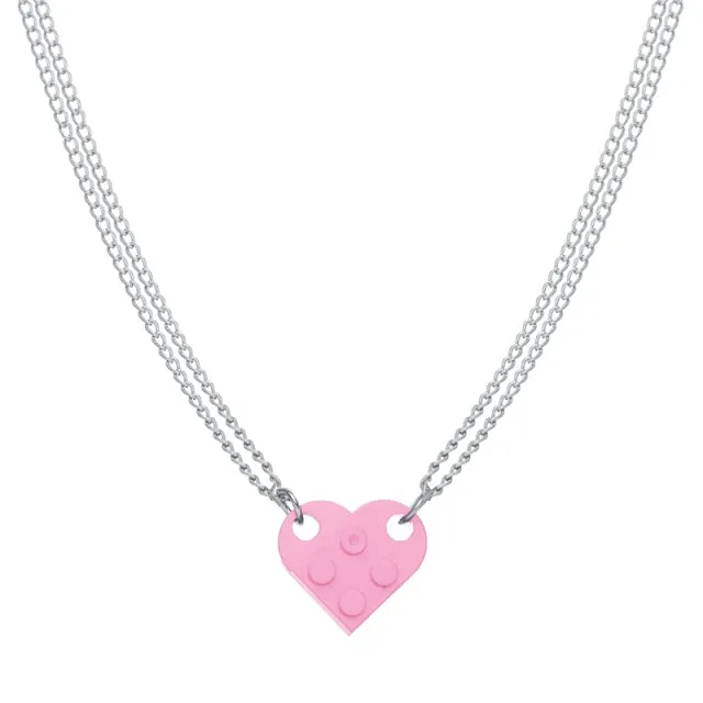 Lego Brick Heart Necklace