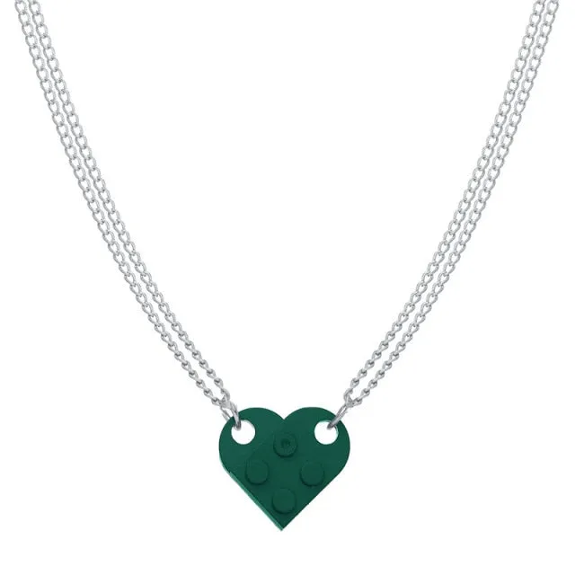 Lego Brick Heart Necklace
