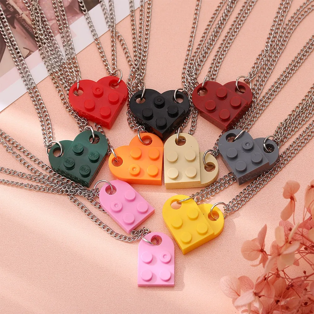 Lego Brick Heart Necklace
