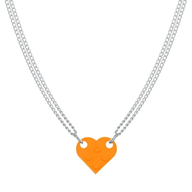 Lego Brick Heart Necklace
