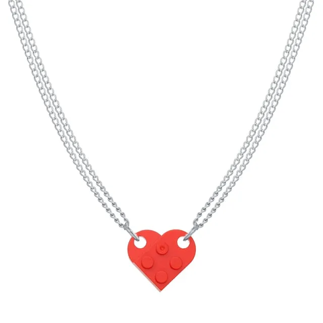 Lego Brick Heart Necklace