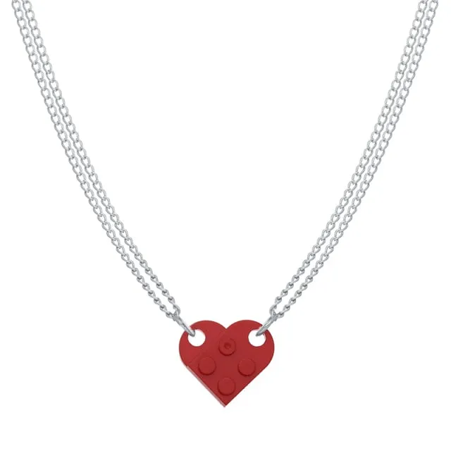 Lego Brick Heart Necklace