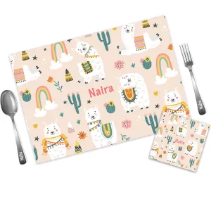 Mat Coaster Set -  Llama