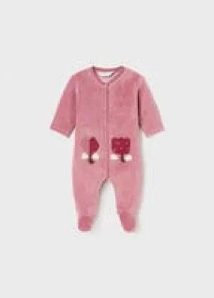 Mayoral Raspberry Velour Babygrow
