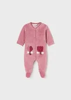 Mayoral Raspberry Velour Babygrow