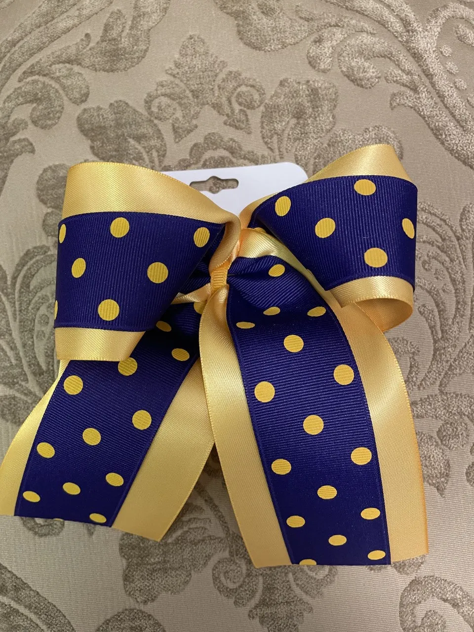 Purple & Gold Cheer Bow