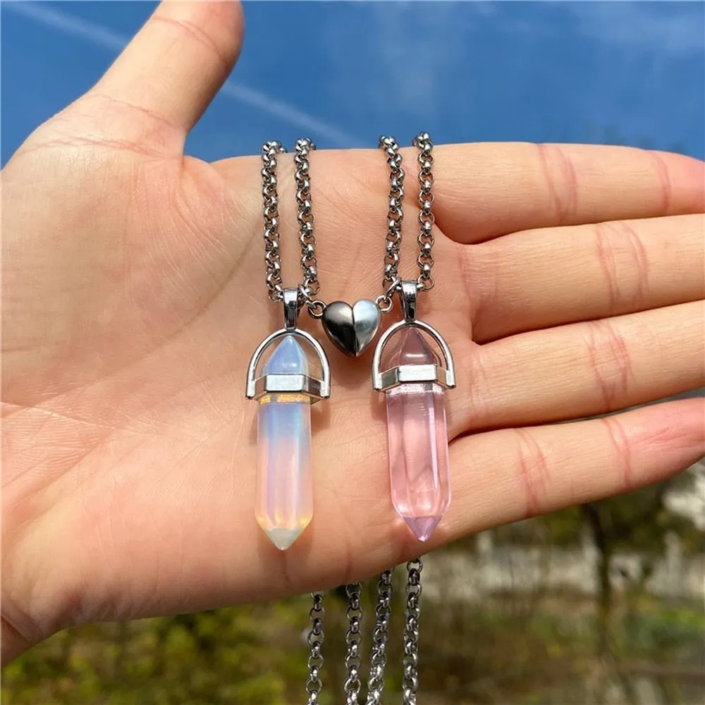 Stone Magnetic Couple Necklaces