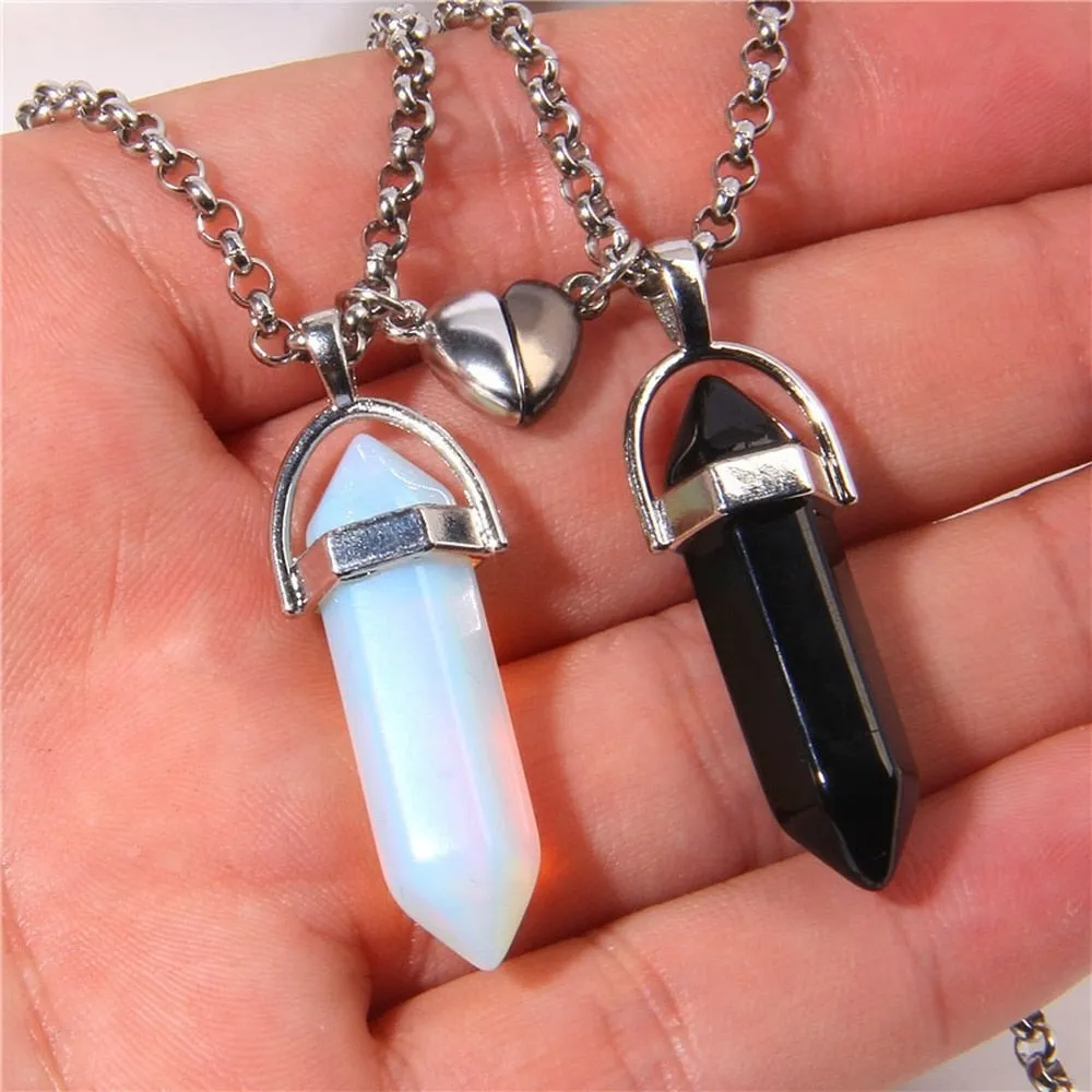 Stone Magnetic Couple Necklaces