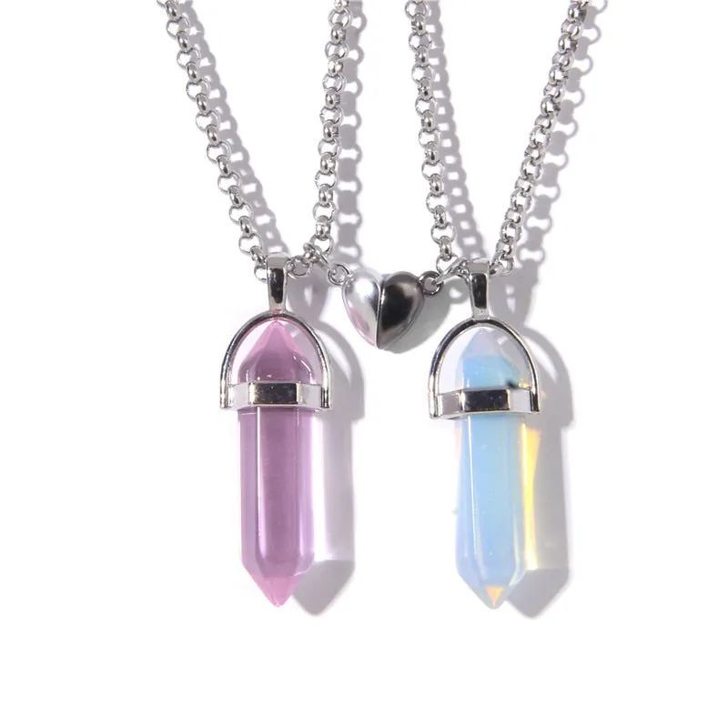 Stone Magnetic Couple Necklaces