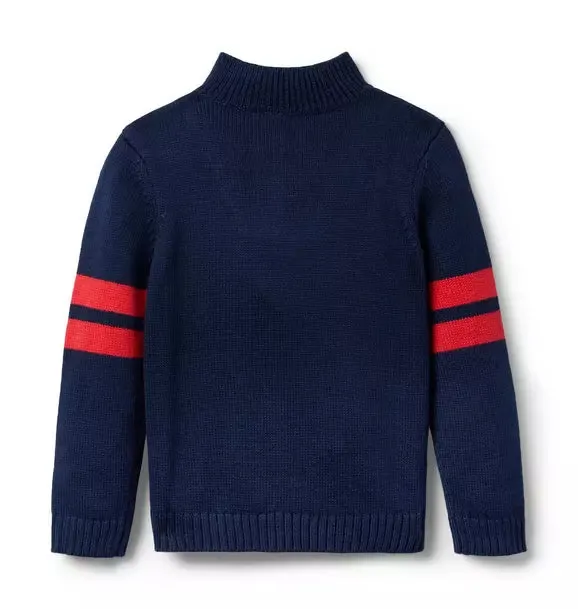 The Stripe Half-Zipped Sweater - Merchant Marine