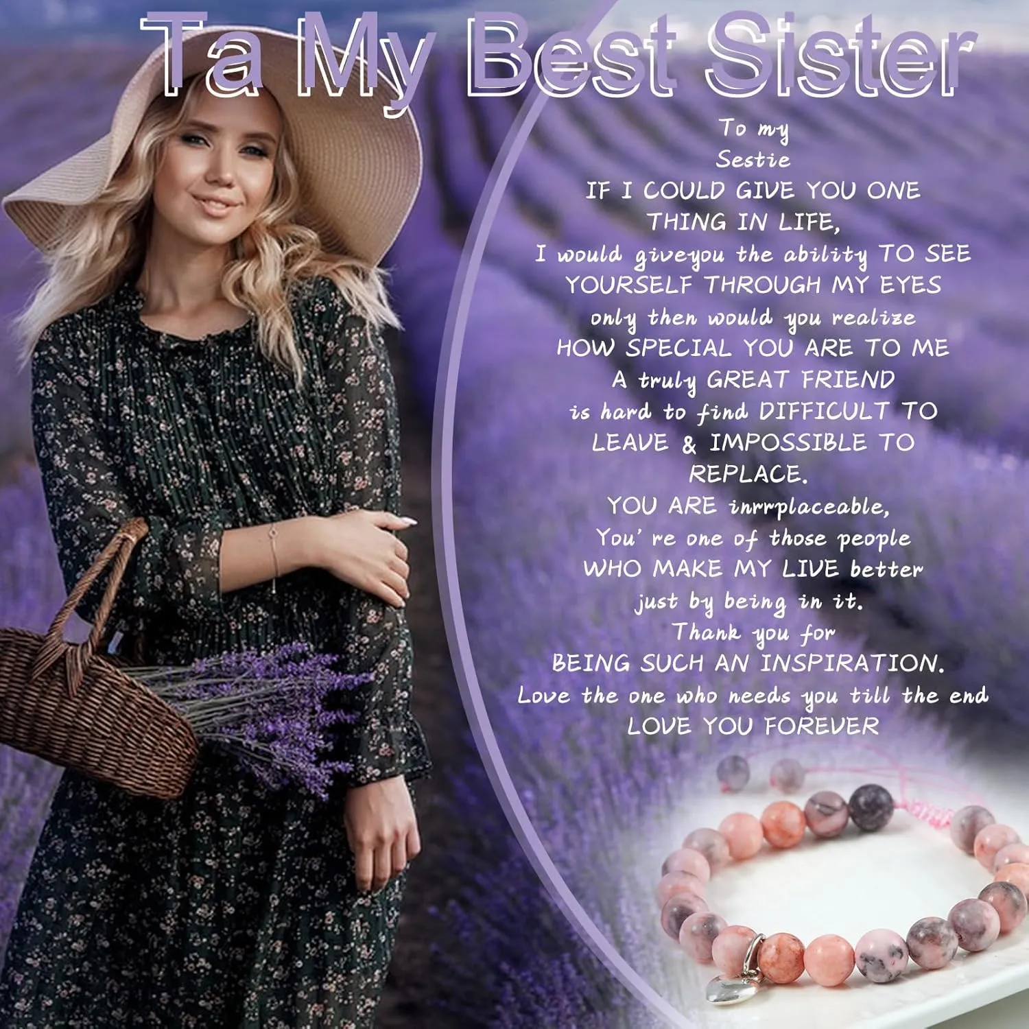 Valentines Romantic Gifts for Girlfriend, Couples Bracelets Natural Stone Bracelets Distance Relationship Gifts for and Girlfriend on Anniversary Couples (Pink 1 pcs)